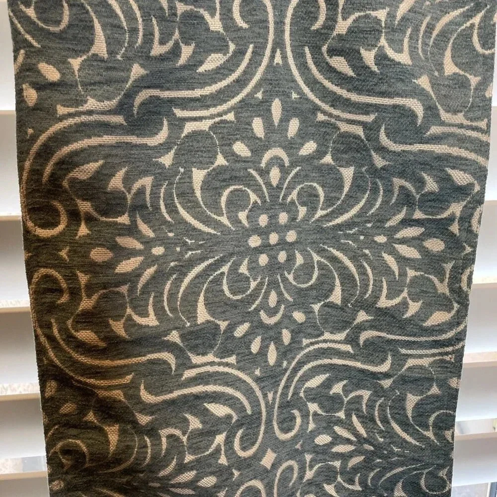 Blue Floral Flower Geometric Damask Table Runner 14” X 72”  NEW Elegant Party‎